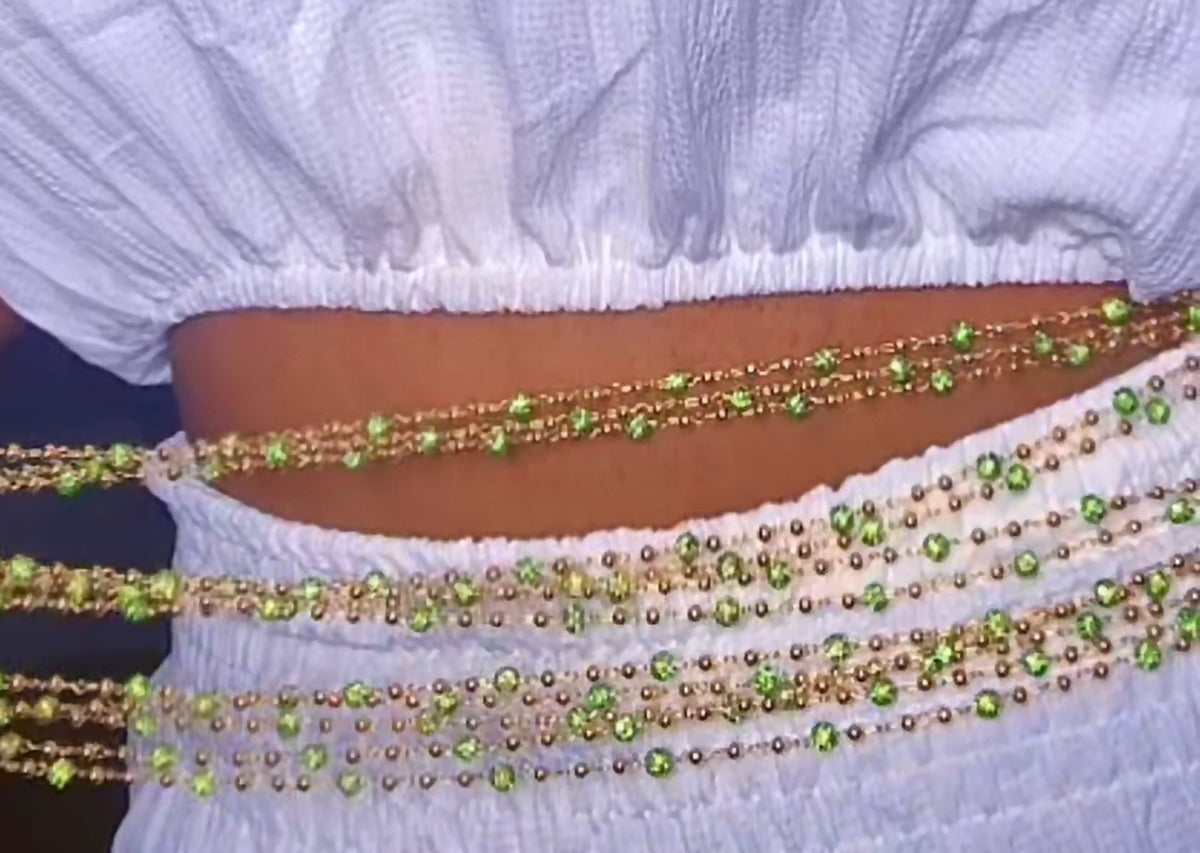 Green Beaded Waist Chain