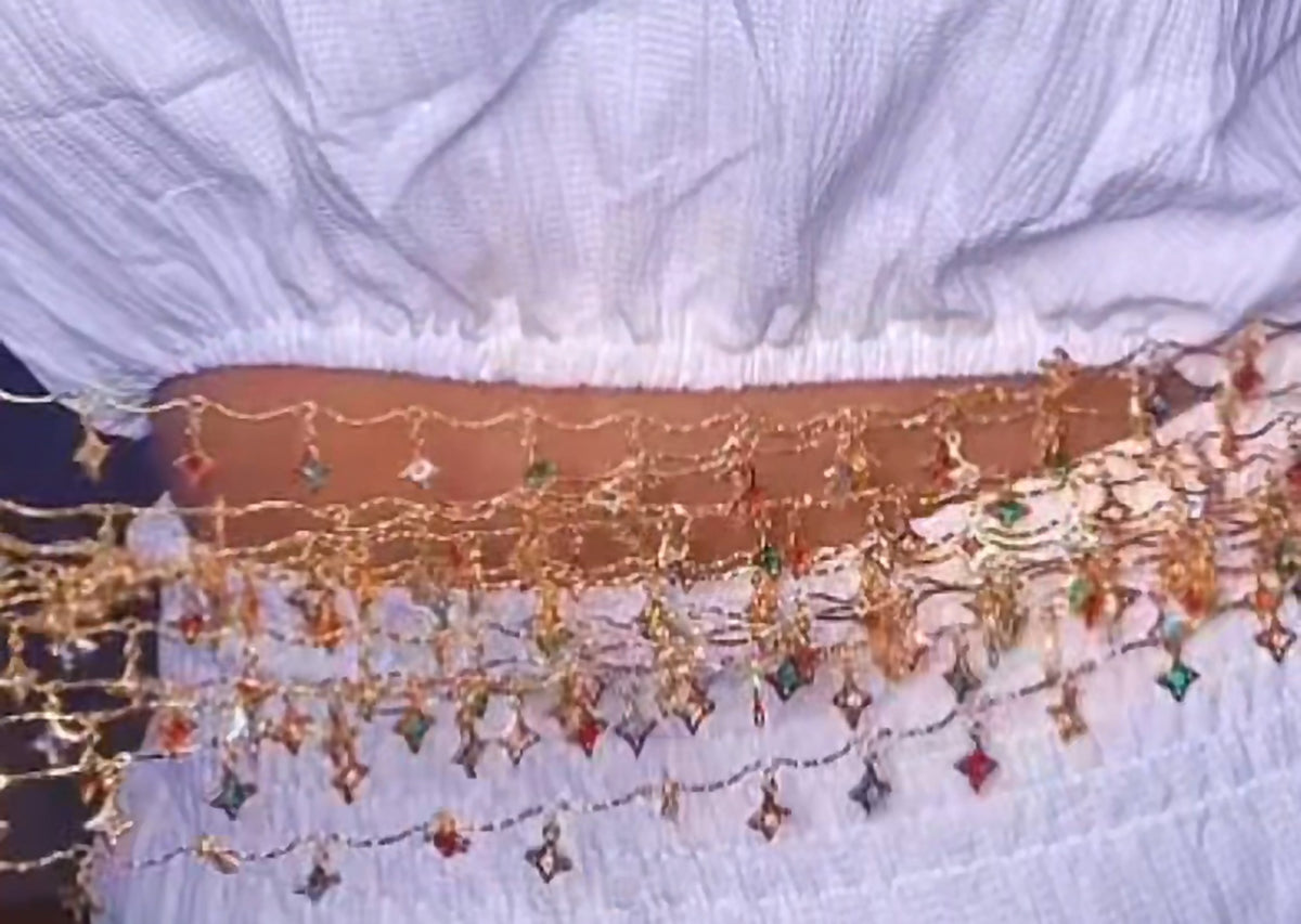 Gold Waist Chain with Star Charms