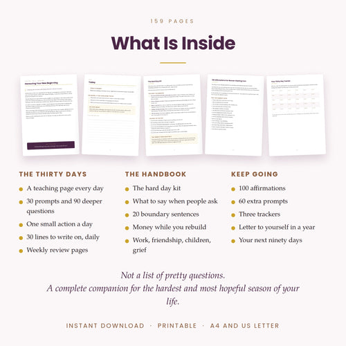 30 Days of Self-Love: The Complete Journal and Handbook for Women Starting Over